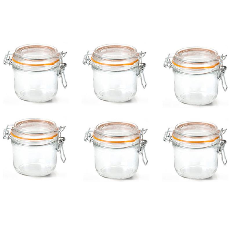 LOT DE 6 TERRINES HERMÉTIQUES EN VERRE 200G JOINT 70MM - LE PARFAIT - SUPER