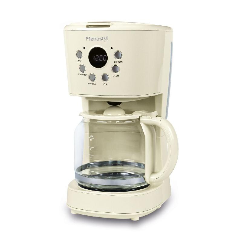 Menastyl - Cafetière retro 1.5l en polypropylène et acier inoxydable crème - 3256391050316_0
