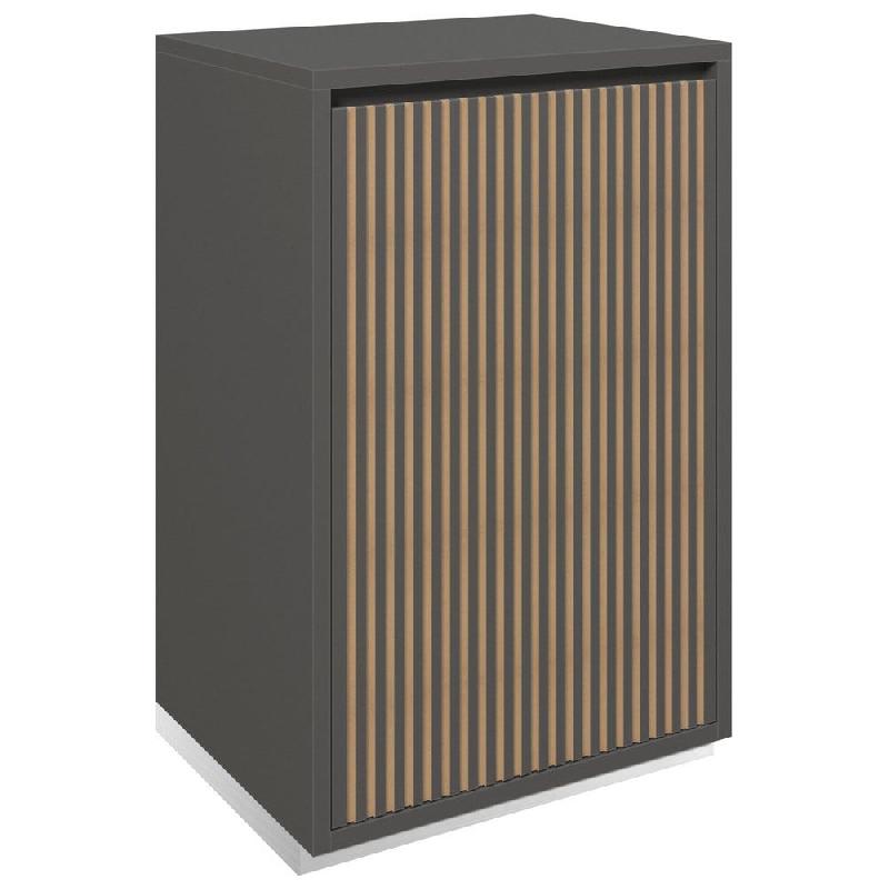 Meuble Vertigo T01 1 porte MDF naturel et anthracite - 60x47x93cm_0