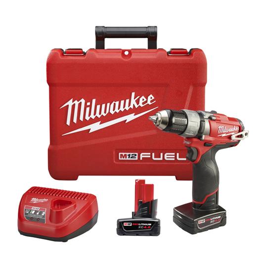 MILWAUKEE - M12 CDD 402C Perceuse/Visseuse Fuel 12V Li-Ion 4,0Ah - 2 batteries, chargeur, coffret - Réf. 4933440395_0