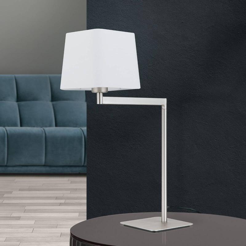 ORION LAMPE À POSER TEXTILE CARLTON, NICKEL MAT