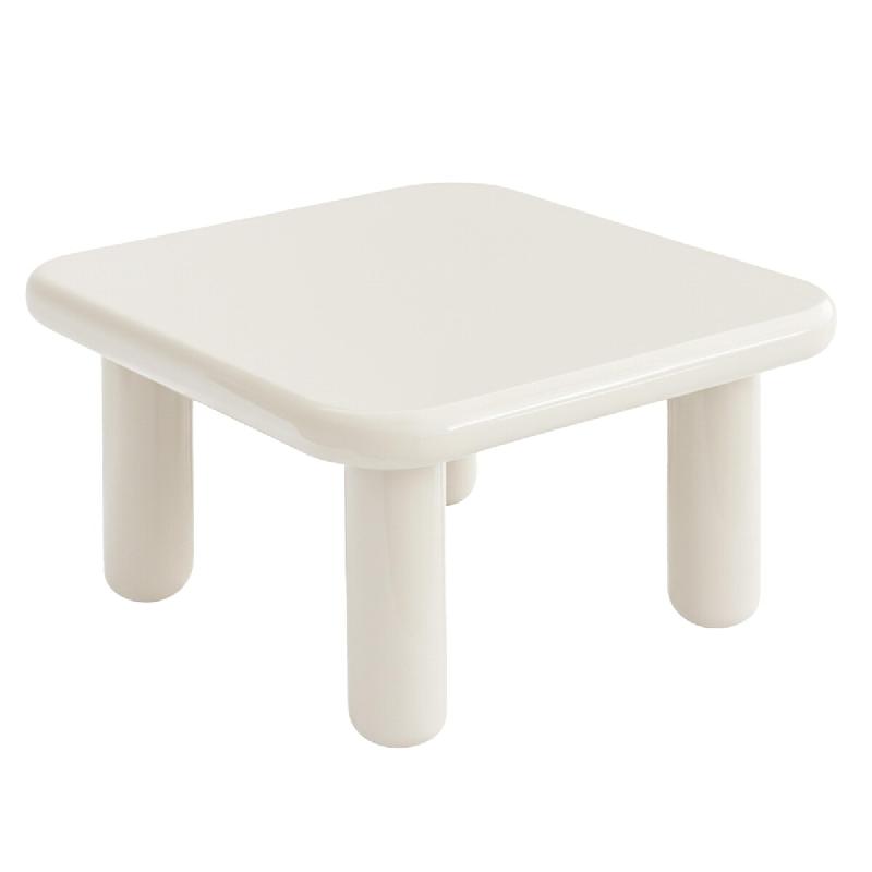 Oviala Business Table basse carrée 75 cm en MDF effet laqué blanc - blanc 114298_0