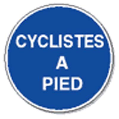 Panneau de signalisation - Cyclistes à pied - Circulation intérieure - Fabrication sur-mesure - Fabrication française_0