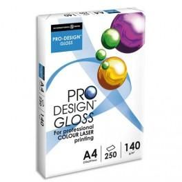 PAPYRUS RAMETTE DE 250 FEUILLES PAPIER BLANC PRODESIGN GLOSS COPIEUR, LASER 140G FORMAT A4