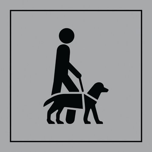 PICTO CHIEN GUIDE GRAVOPLY NOIR/GRIS 250X250