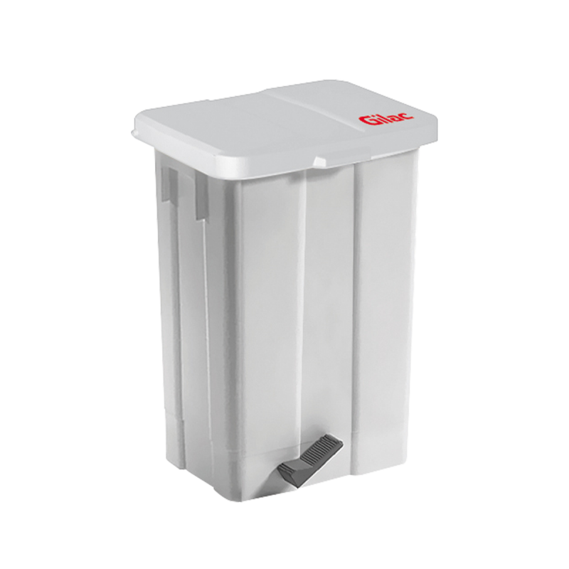 Poubelle à pédale 50L Gilac - Blanc_0