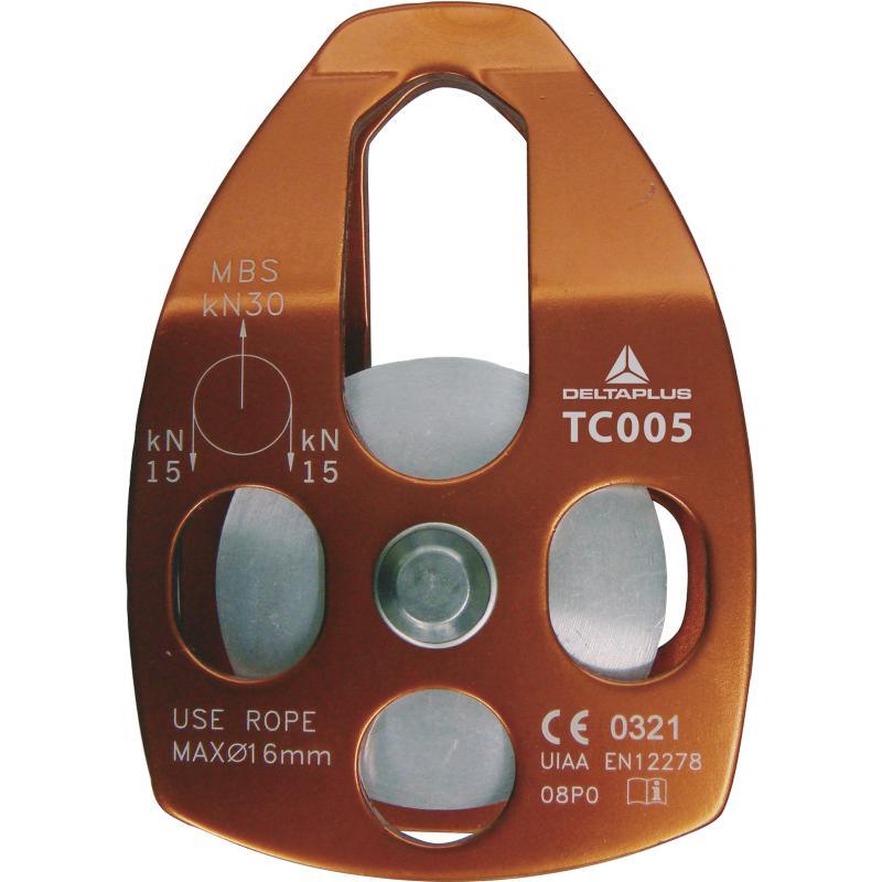 Poulie à flasques oscillantes en aluminium - TC005 - pour corde tressée Ø ≤ 16 mm_0