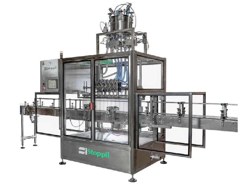 Remplisseuse linéaire  automatique premium Stoppil - jusqu'à 5000 bouteilles/heure - structure en Inox 304L_0