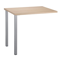 RETOUR BUREAU SUSPENDU PRACTICA  80 X P 60 CM PLATEAU CHÊNE CLAIR PIÈTEMENT ALUMINUM