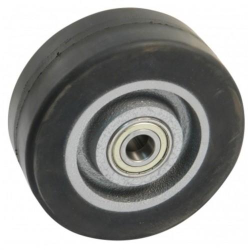 ROUE FONTE CAOUTCHOUC 160 MM - ALÉSAGE 20 MM - 550 KG - ROULEMENTS À BILLES AVL