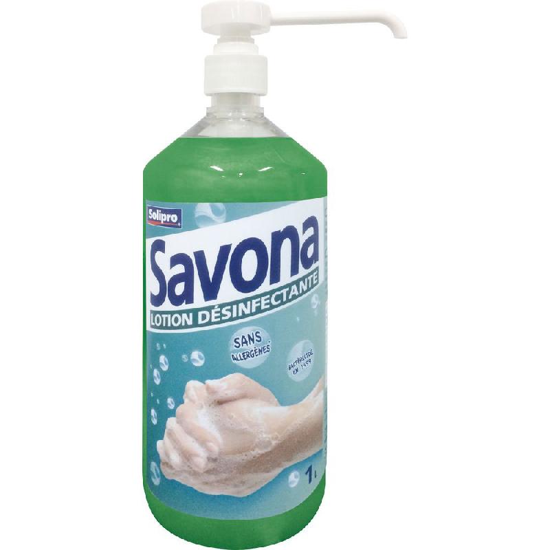 SAVONA LOTION DESINFECTANTE POUR LES MAINS - FLACON POMPE 1L