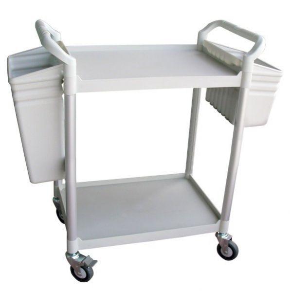 Servante multi-usage 2 plateaux - Avec ou sans bacs - Coloris gris clair - Rolléco_0