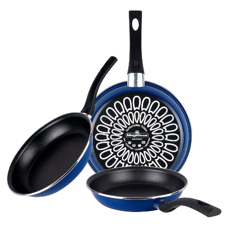 Set de 3 Poêles (18/20/24cm) Magefesa Paula en Acier Émaillé Couleur Bleue - acier MG121_0