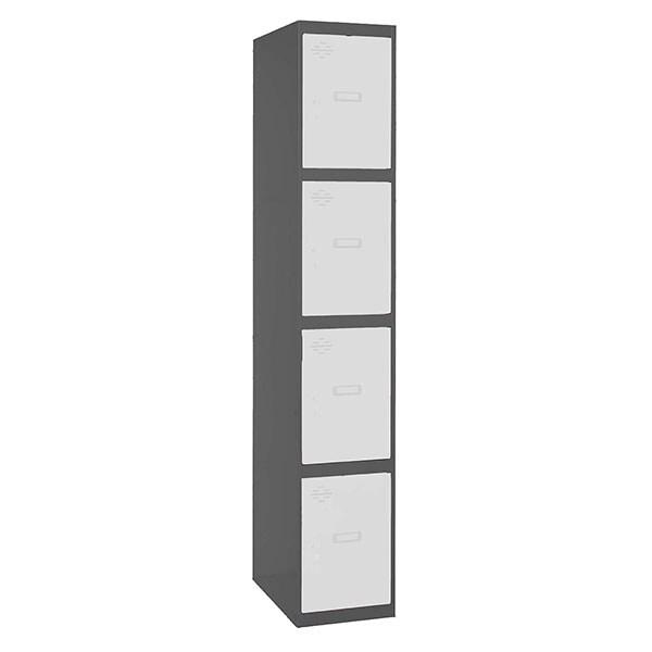 SimonRack Vestiaire Métallique 4 Portes avec Clé, 1800x400x500 mm, Anthracite/Blanc - Simonlocker - noir métal 8425437105944_0