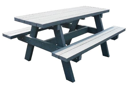 TABLE PIQUE NIQUE PARC COLORIS GRIS PRÉ-MONTÉE - À SCELLER - MANUTAN COLLECTIVITÉS