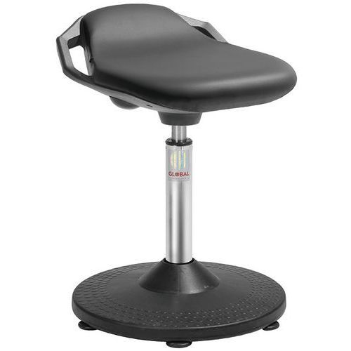 TABOURET TRUMPET SPACE - IMITATION CUIR - MEDIUM - NOIR - GLOBAL PROFESSIONAL SEATING
