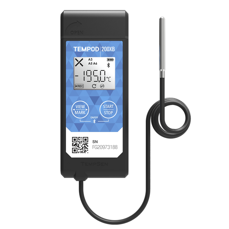 Tempod 200XB - Enregistreur de température Bluetooth avec sonde externe jusqu'à -200°C et rapports PDF automatiques_0
