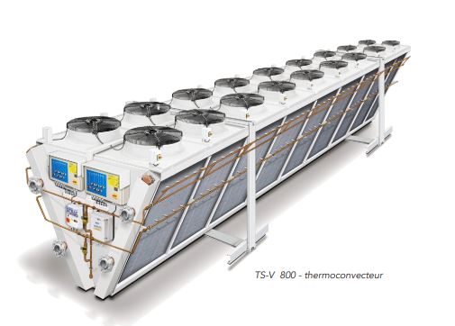 Thermoconvecteur à refroidissement adiabatique conçu et réalisés avec un système innovant de double chauffe, capable de satisfaire complètement les demandes de refroidissement industriel - TS-V_0