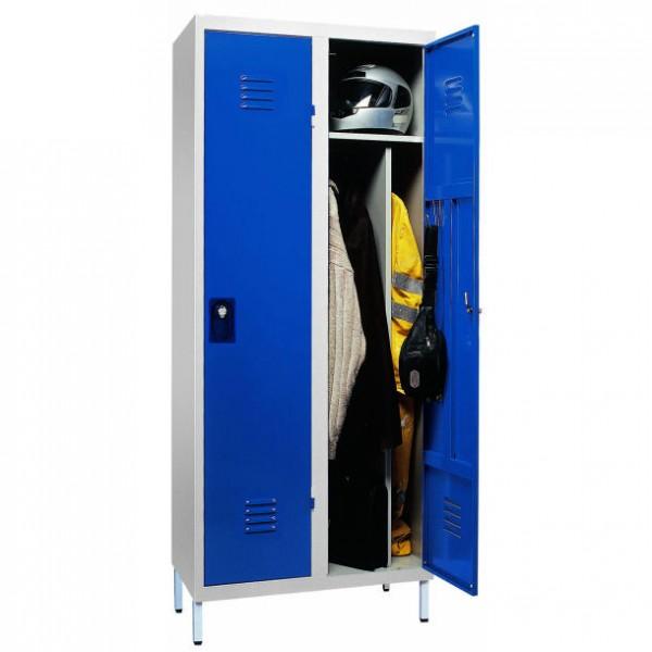 Vestiaire métallique monobloc - 2 cases sur pieds - Industrie salissante - Marque Rolléco_0