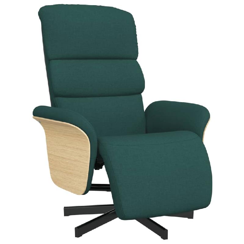 VidaXL Fauteuil inclinable avec repose-pieds vert foncé tissu Modèle Uvior - 356605_0