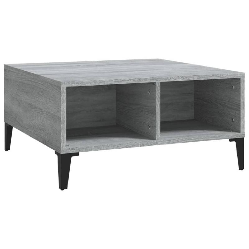 VidaXL Table basse sonoma gris 60x60x30 cm bois d'ingénierie Modèle Vega Bois - 813168_0