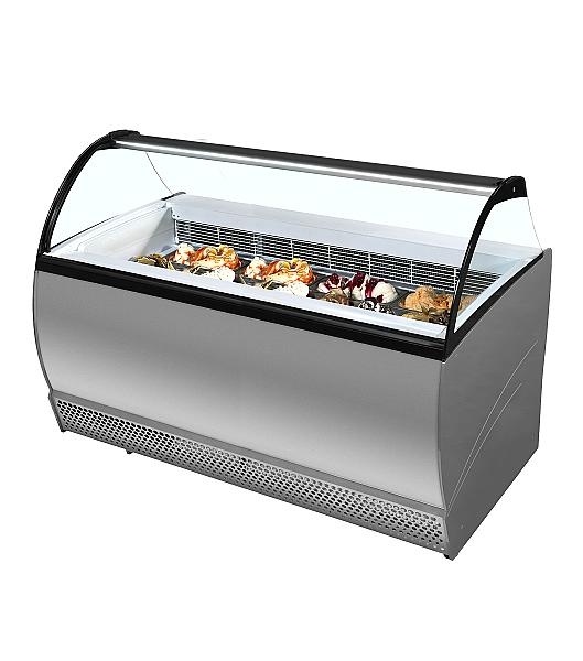 Vitrine pour glace en bac Gris - | Tefcold - ISABELLA13LX_0