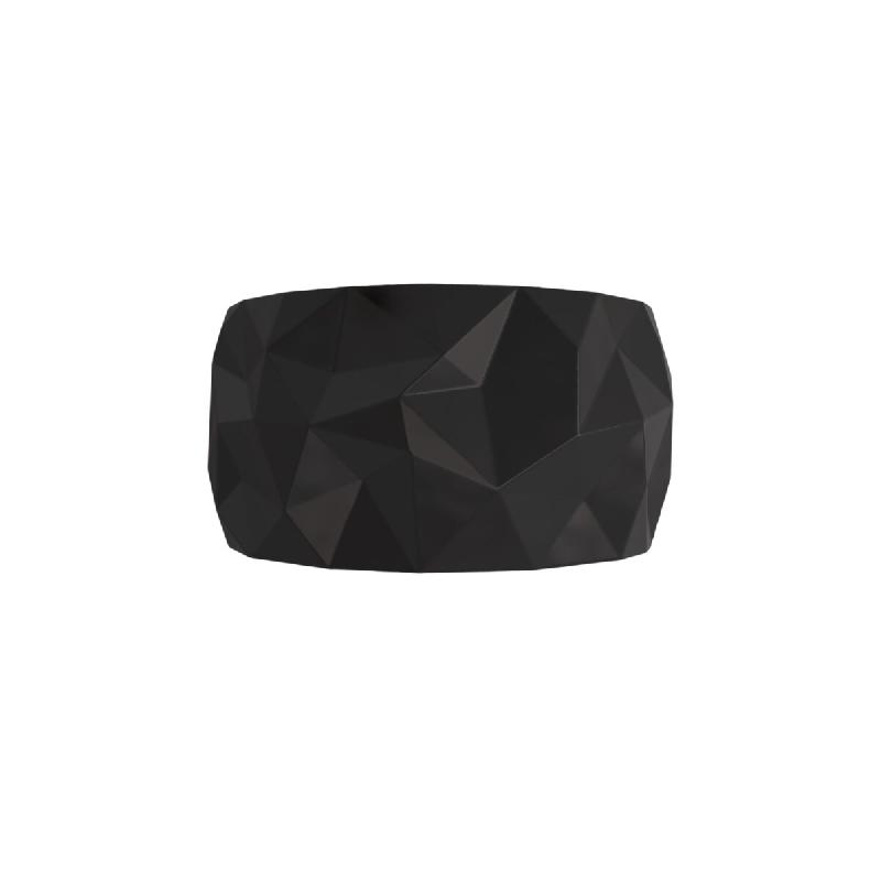 Zafferano Applique Angled En Céramique Noire Avec Diffuseur À Géométrie Prismatique, Technologie Led Intégrée Graduable Et Température De Lumi�_0