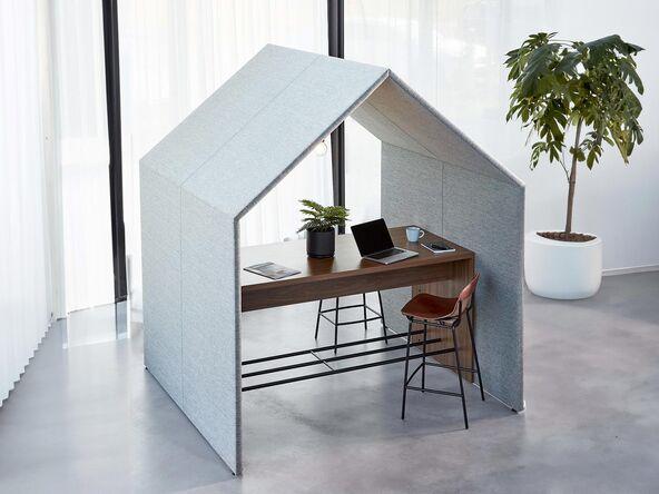 Table haute acoustique Hut Gem Gotessons avec cloisons et toit_0