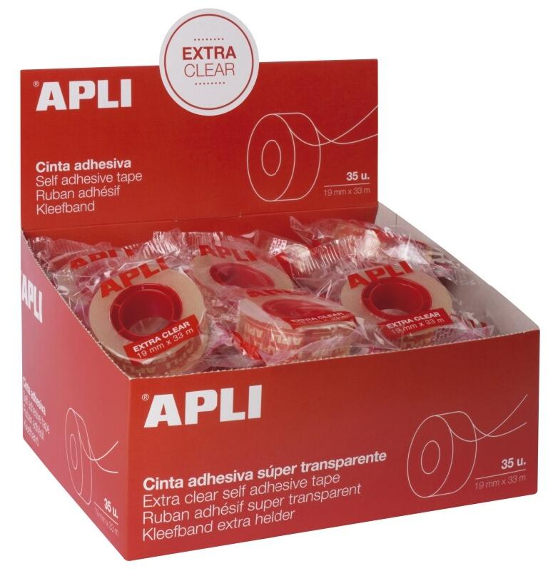 Apli Lot de 35 Ruban adhésif cristal, 19mm x 33m - 8410782162803_0