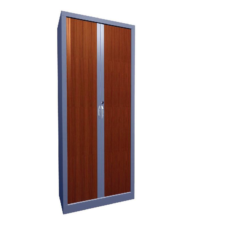 ARMOIRE À RIDEAU MÉTALLIQUE 80 X 198 CM MERISIER/ALU - MANUTAN COLLECTIVITÉS