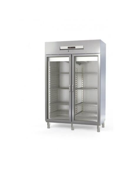 Armoire négative 2 portes vitrées GN2/1 - Inox AISI 304 - Température -20°C à -15°C - Référence : ACGE1002PF_0