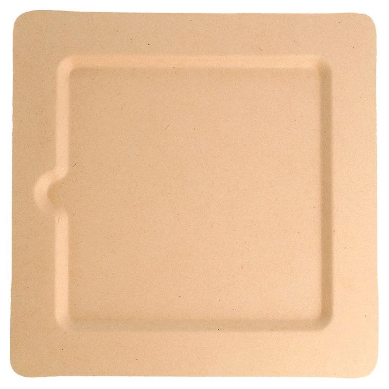 Assiette carrée bagasse naturel 20x20cm - par 200_0