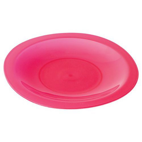 ASSIETTES PLATES POLYPROPYLÈNE Ø 26 CM - TRANSLUCIDE ROUGE - PLASTOREX