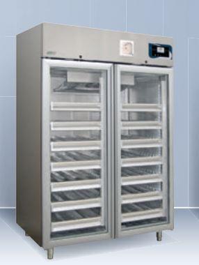 Banque de sang BBR 925/1160/1365 - Acier plastifié ou inox - Capacités de 130 à 2100L - Portes vitrées triple cristal_0