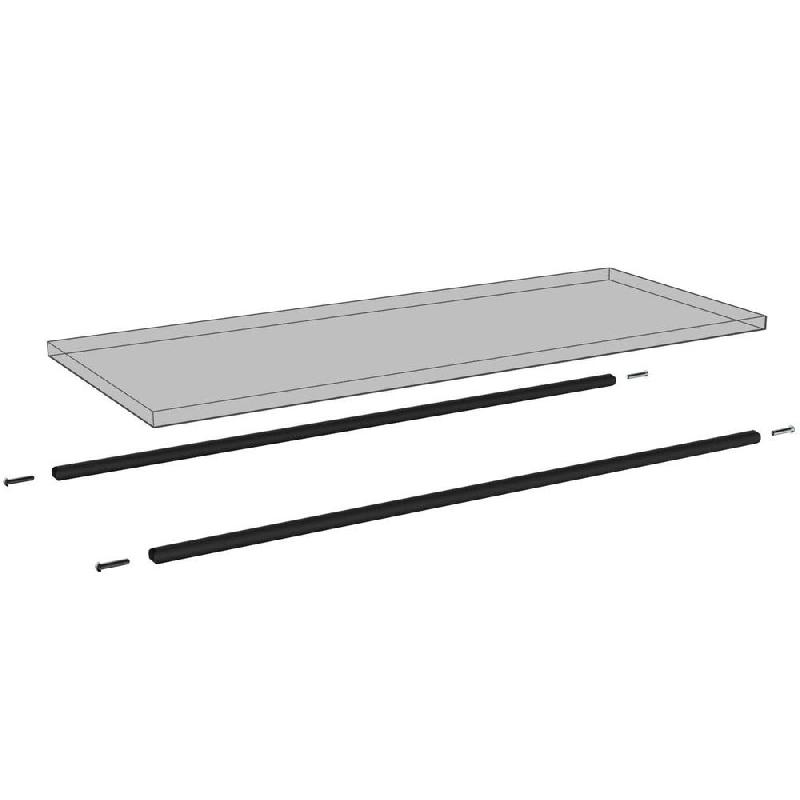 Barre support tablette 101x4,4cm p/portant Round  - par 2 - noir mat_0