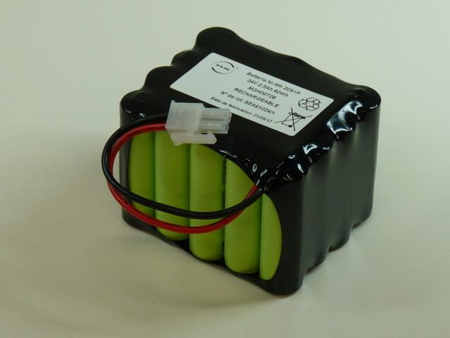 Batterie industrielle NiMH 20 x AA 20S1P ST2 F100 - 24V 2.5Ah - Connecteur Molex - Batterie de secours NX_0