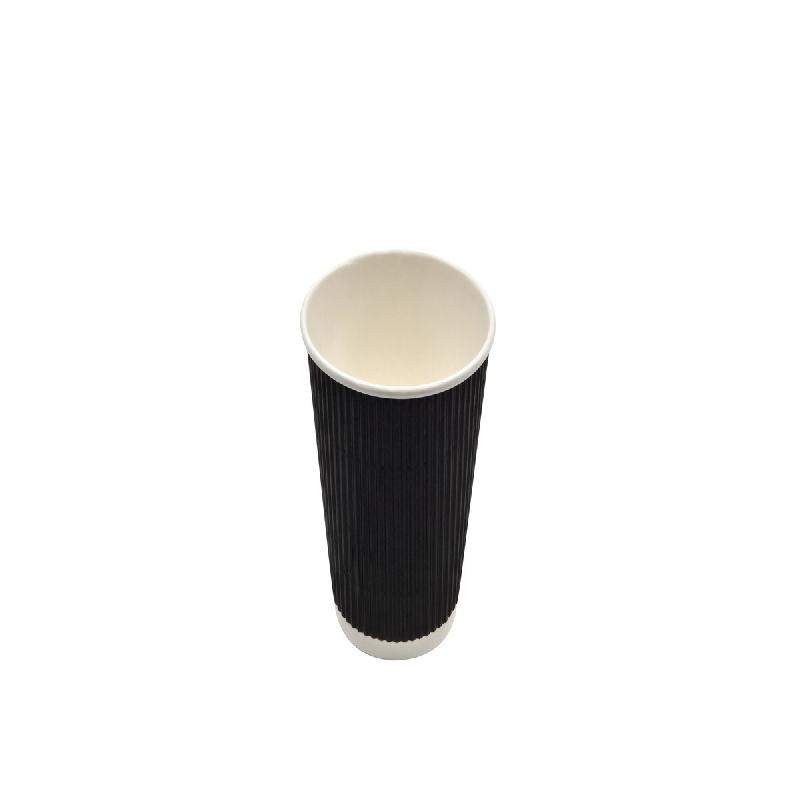 Betik Ecoline – 500 unités – Gobelet boissons chaudes carton blanc double paroi ripple noir – Ø 90 mm 360 ml - noir en carton 1010354_0