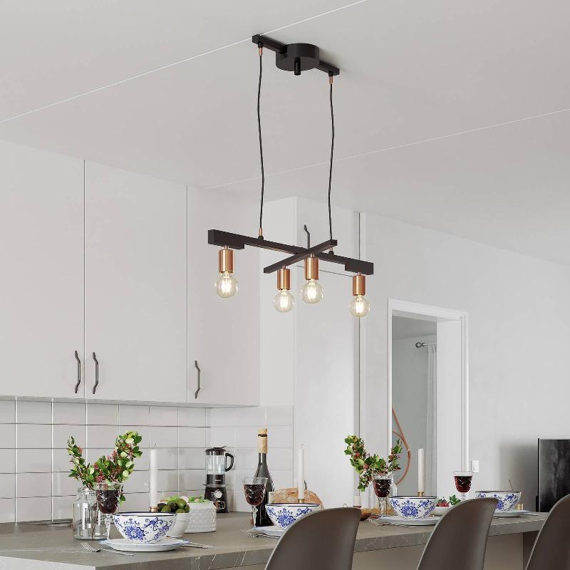 BY RYDÉNS ZEONA SUSPENSION, NOIR SABLE, À 4 LAMPES