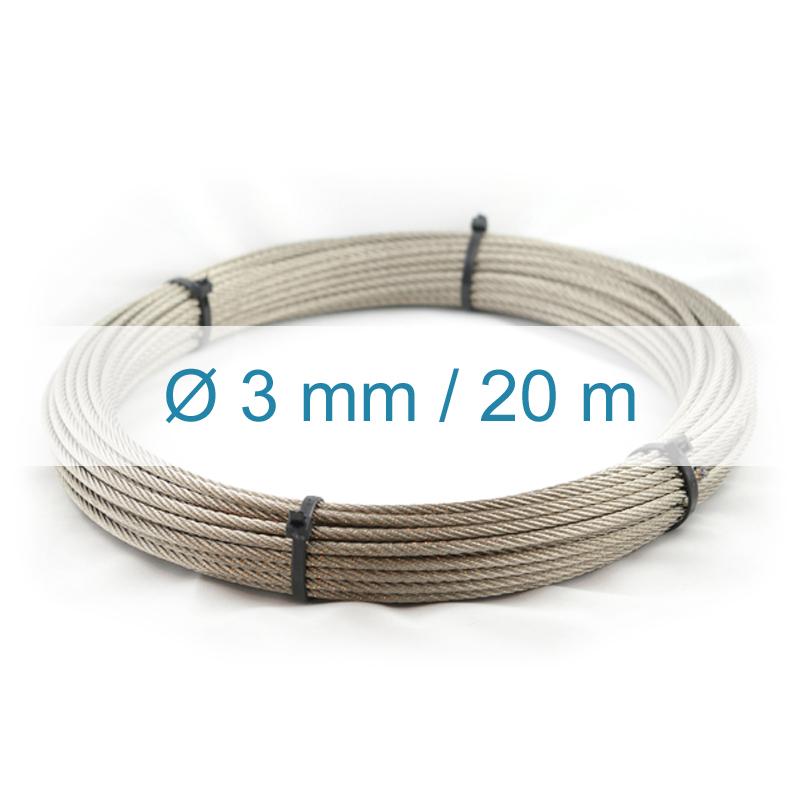 CÂBLE INOX 3MM - 20M