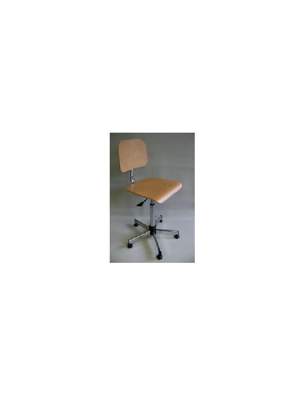 Chaise d'atelier en bois (patins - acier chromé) - chbn1121p_0