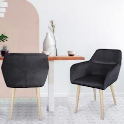 Chaise / Fauteuil scandinave Fraydo Tissu Gris Foncé - noir 3327480041864_0