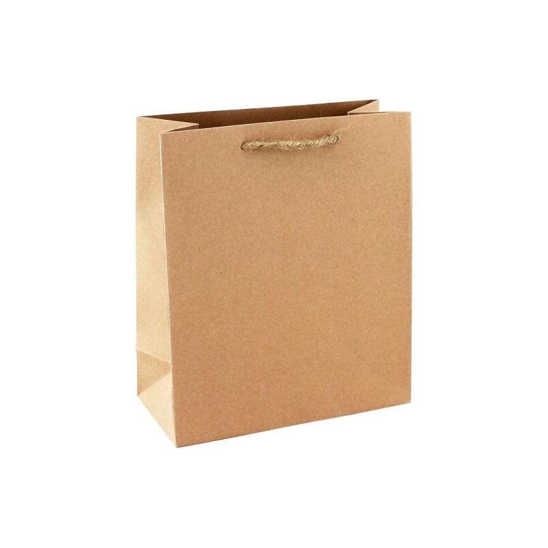 Clairefontaine Lot de 6 Sac cadeau Nature, format 21,5x10,2x25,3 cm, en kraft brut 210 g/m², poignées torsadées - 5033601514336_0