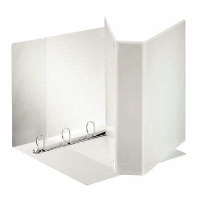 CLASSEUR A COUVERTURE PERSONNALISABLE SUR TROIS FACES ESSELTE - POLYPROPYLENE BLANC - DOS DE 8,6 CM