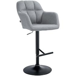 CLP Tabouret de bar Natoma Tissu Gris/Métal noir mat - gris textile 322942_0