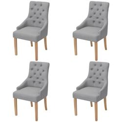Décoshop26 - Lot de 4 chaises de salle à manger design et confortable cuisine en tissu gris clair CDS021521 - gris 3000014251532_0