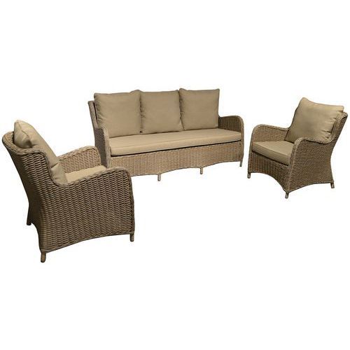 ENSEMBLE DÉTENTE LILIA : 2 FAUTEUILS 1 CANAPÉ - BRUN