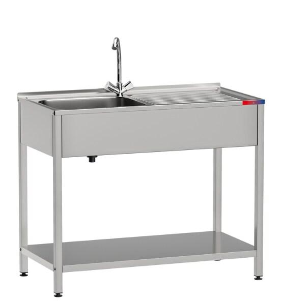 Gasfrit- Evier sous plan 1 bac et 1 égouttoir et robinet inclus en inox industriel 800 x 500 x 850 mm - inox gf3200anogf1_0