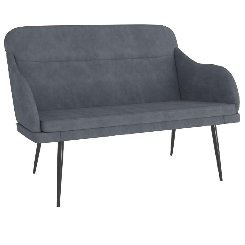 Helloshop26 - Banc banquette 110 x 76 x 80 cm velours gris foncé 02_0010514 - gris métal 3000578982729_0