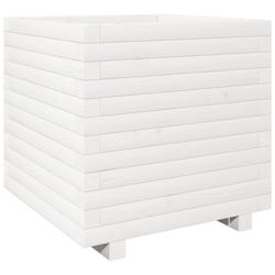 Helloshop26 - Jardinière bac lit surélevé plantes fleurs terrasse jardin 50 x 50 x 49,5 cm bois de pin massif blanc 02_0037648 - 3000214268736_0