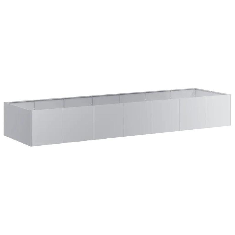 Helloshop26 - Jardinière rectangulaire décorative jardin balcon 280 x 80 x 40 cm en acier galvanisé gris 02_0051547 - gris acier 3000236973496_0